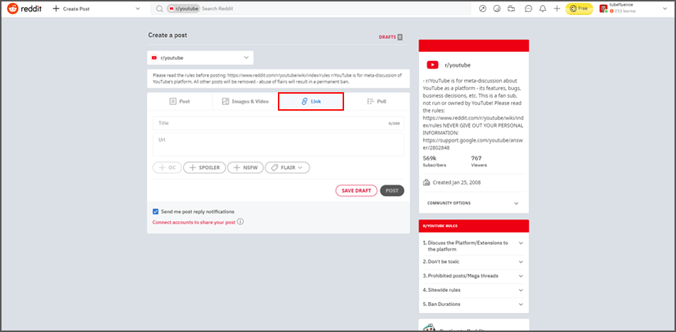 How To Post A YouTube Video On Reddit Link And Embed Videos 