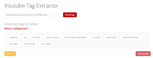 YouTube Tag Extractor Tool